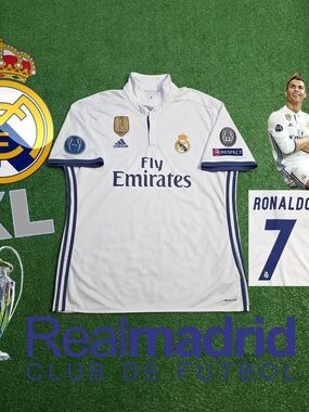 Adidas Real Madrid CF Cristiano Ronaldo #7 2016/2017 Home Jersey UCL Patches